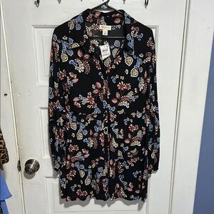 NWT Style & co Floral Black Dress